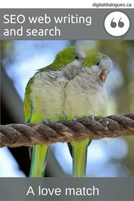 SEO web writing & visibility - a lovebird match